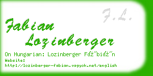 fabian lozinberger business card